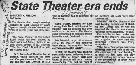 State Theatre - State Closes 5-16-84 (newer photo)